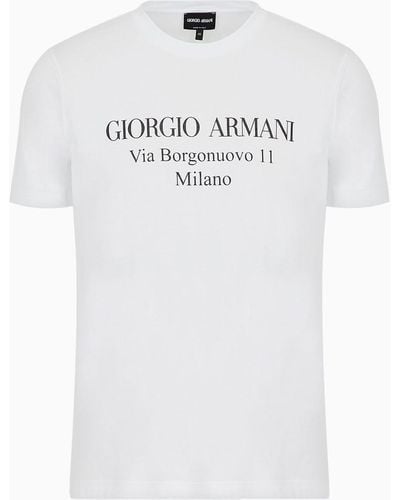Giorgio Armani Camiseta Borgonuovo En Punto De Algodón - Blanco