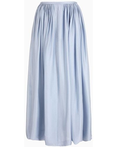 Giorgio Armani Long Silk Skirt - Blue