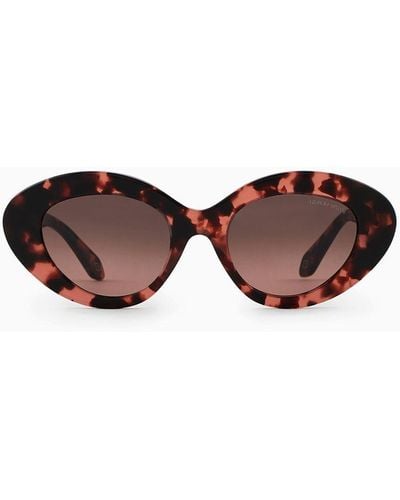 Giorgio Armani Ovale Sonnenbrille Für Damen - Weiß