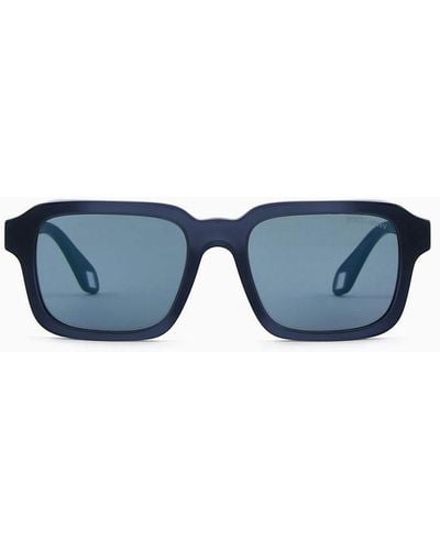 Giorgio Armani Sonnenbrille Mit Rechteckiger Fassung - Blau