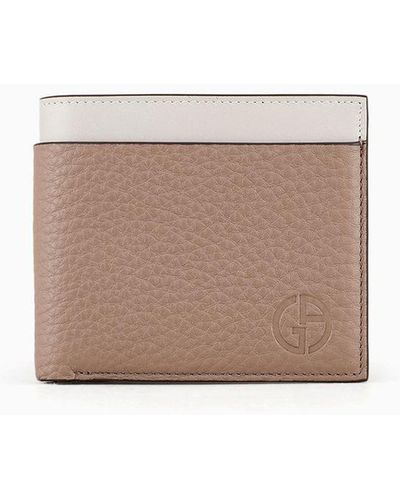 Giorgio Armani Two-toned Leather Bifold Wallet - White