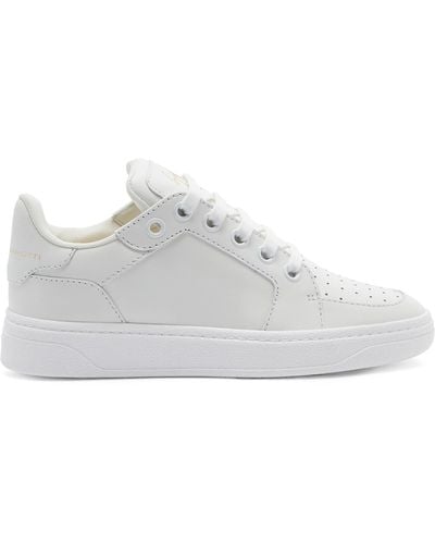 Giuseppe Zanotti E Leder Low-Top Sneakers mit Gold Detail - Weiß