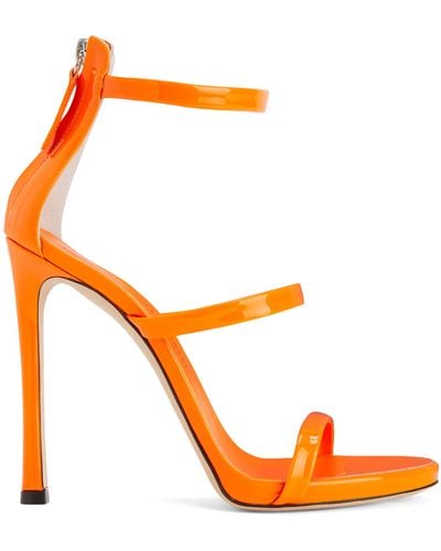 Sandales à talons Orange pour femme | Lyst