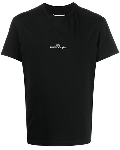 Maison Margiela T-shirt logo upside-down nera - Nero