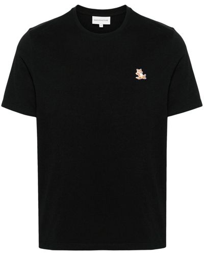 Maison Kitsuné T-Shirt Con Applicazione Chillax Fox - Nero