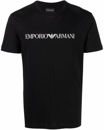 Emporio Armani T-shirt in cotone con logo - Nero