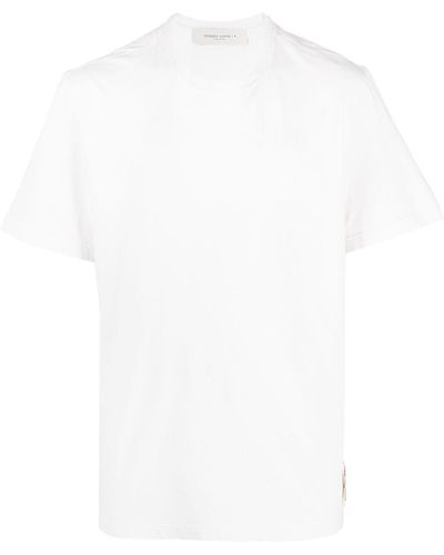 Golden Goose T-Shirt Con Etichetta Logo Ricamato - Bianco