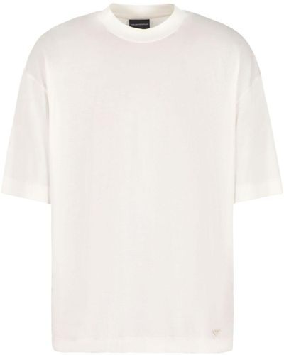Emporio Armani T-shirt beige lyocell - Bianco