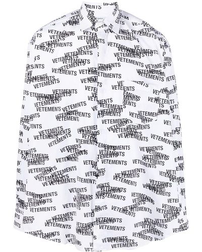 Vetements Camicia con stampa - Grigio