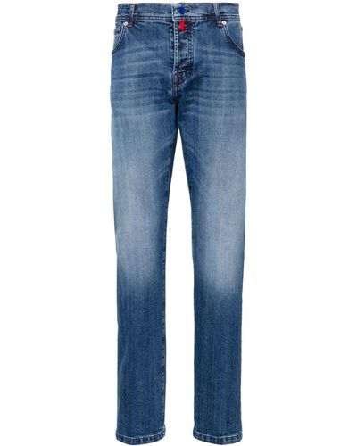Kiton Jeans slim a vita media - Blu