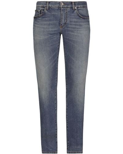 Dolce & Gabbana Jeans skinny a vita media - Blu