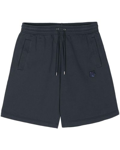 Maison Kitsuné Shorts Sportivi Con Applicazione - Blu