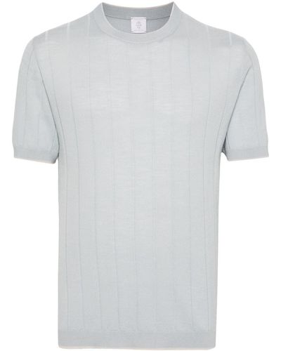 Eleventy T-shirt a coste - Bianco