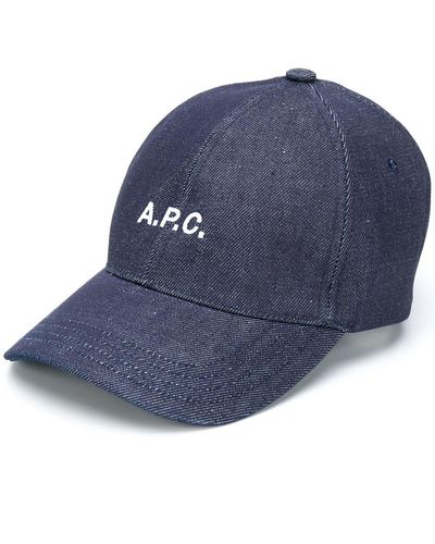 A.P.C. Cappello da baseball con ricamo - Blu