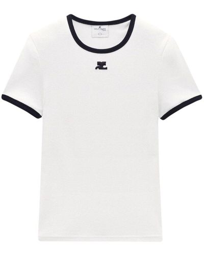 Courreges T-shirt Bumpy - Bianco