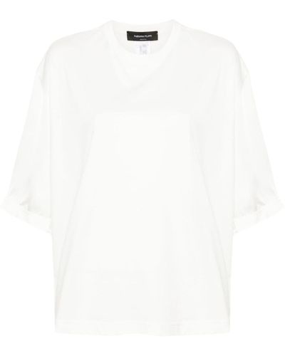 Fabiana Filippi T-shirt con maniche satinate - Bianco