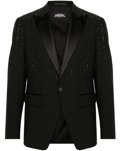 DSquared² Blazer Raindrops L.A. con cristalli - Nero