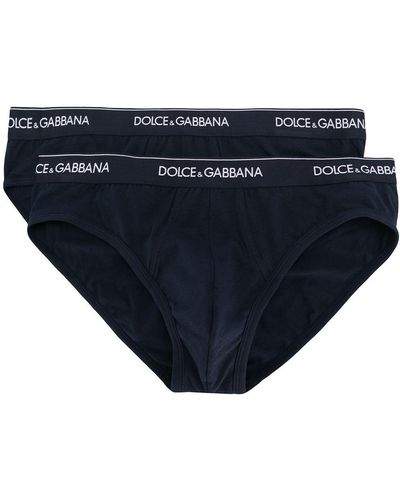 Dolce & Gabbana Slip con banda elasticizzata con logo - Blu