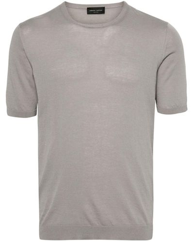 Roberto Collina T-shirt in maglia grigia - Grigio