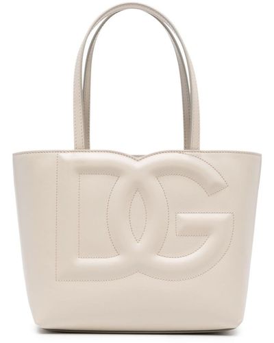 Dolce & Gabbana Borsa tote con logo dg piccola - Neutro