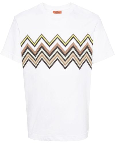 Missoni T-shirt con stampa a zig zag - Bianco
