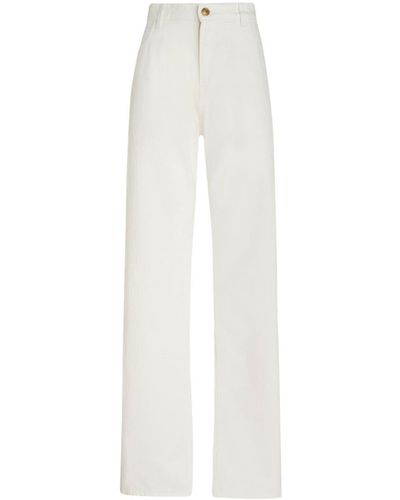 Etro Jeans a gamba ampia Pegaso con ricamo - Bianco