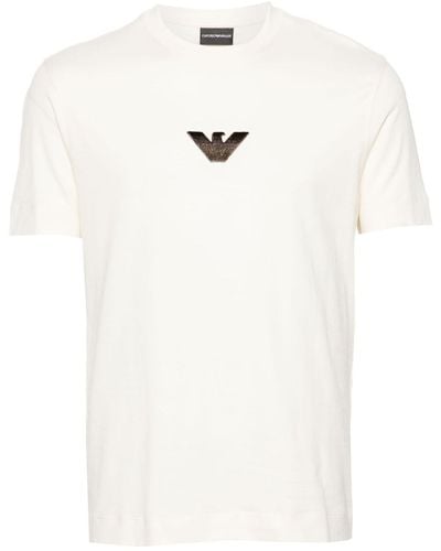 Emporio Armani T-shirt con applicazione logo - Bianco