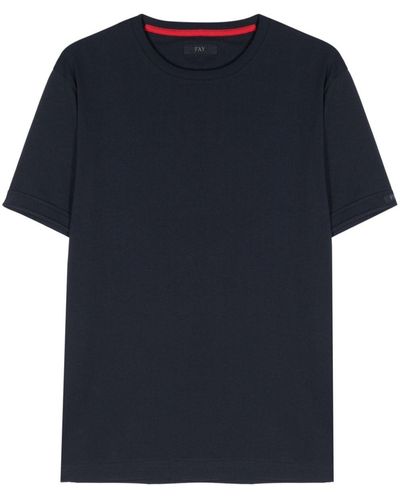 Fay T-shirt con applicazione - Blu