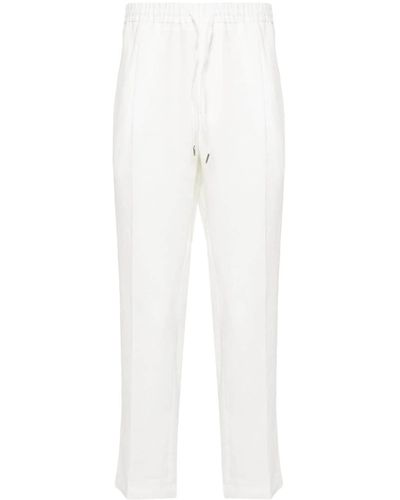 BRIGLIA Pantalone wimbledon in lino - Bianco