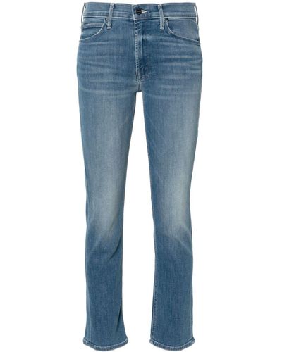Mother Jeans crop Dazzler a vita media - Blu