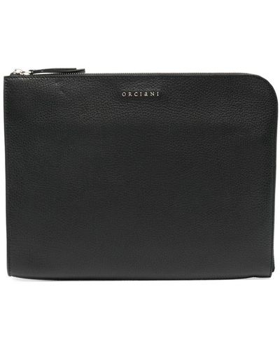 Orciani Clutch con logo - Nero