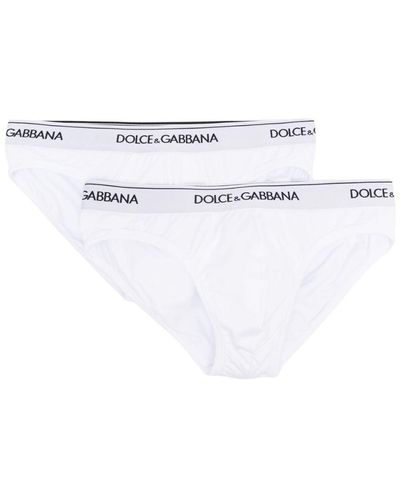 Dolce & Gabbana Slip Con Logo - Bianco