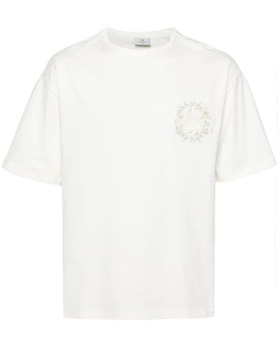 Etro T-shirt con ricamo Pegaso - Bianco