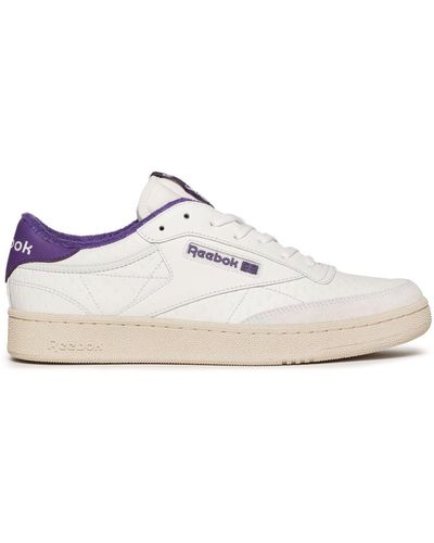 Reebok Sneaker club c bianca e viola - Bianco