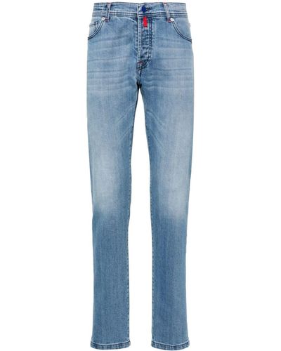 Kiton Jeans affusolati a vita media - Blu