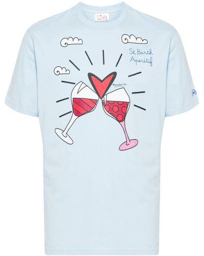 Mc2 Saint Barth T-shirt con stampa grafica x Britto - Blu