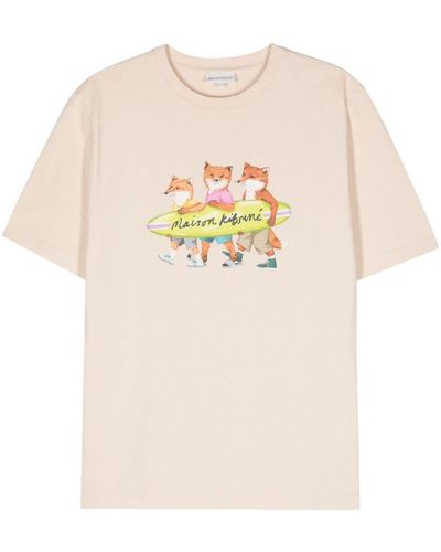 Maison Kitsuné T-Shirt Con Stampa Fox - Neutro