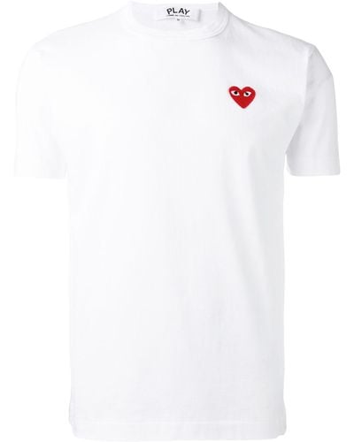COMME DES GARÇONS PLAY T-shirt con ricamo cuore - Bianco