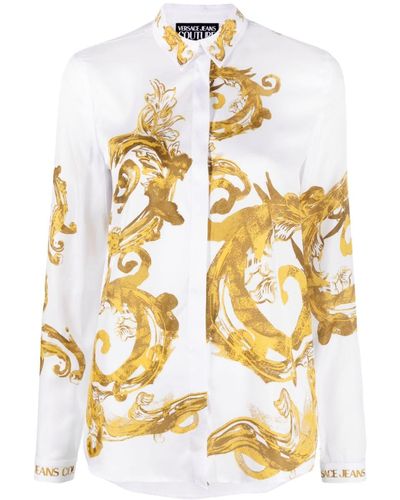 Versace Camicia con stampa Chain Couture - Metallizzato