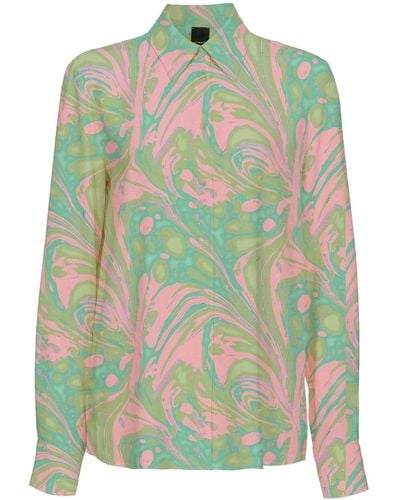 Pinko Camicia con stampa astratta - Verde