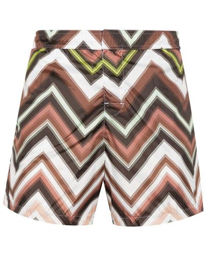 Missoni Costume marrone stampa zig-zag