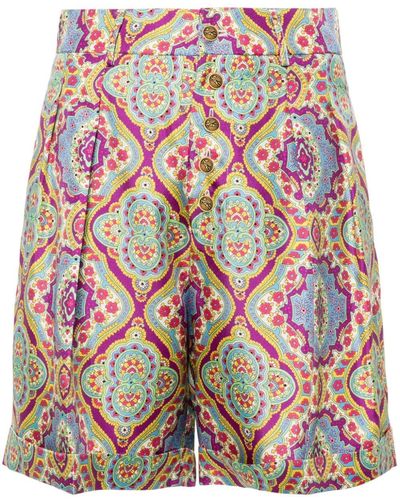 Etro Shorts con stampa paisley - Rosso