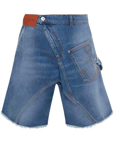 JW Anderson Shorts In Denim - Blu