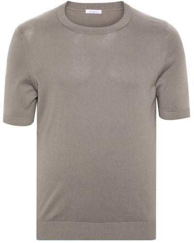 Malo T-shirt in maglia sabbia - Grigio