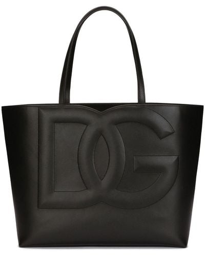 Dolce & Gabbana Tote bag DG Logo in pelle - Nero