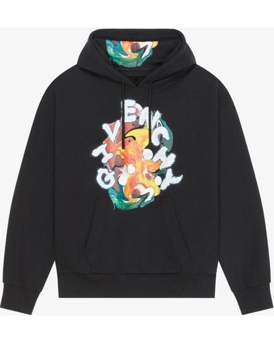 Givenchy Psychedelic Boxy Fit Hoodie - Blue
