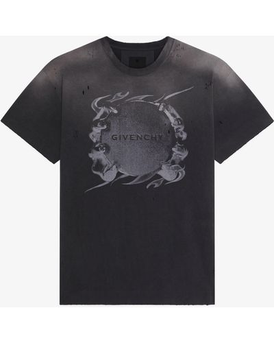 Givenchy T-shirt décontracté en coton avec imprimé Ring - Noir