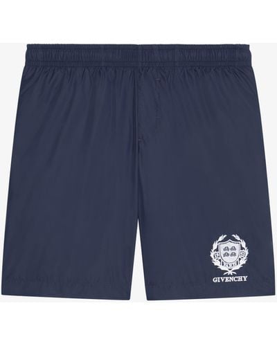 Givenchy Crest Long Swim Shorts - Blue