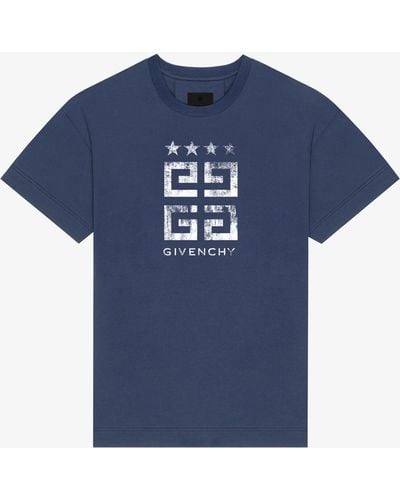 Givenchy T-shirt slim 4G Stars in cotone - Blu