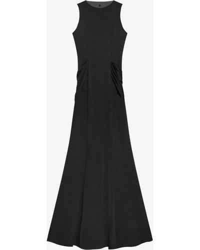 Givenchy Abito da sera in satin con tulle effetto drappeggiato - Nero